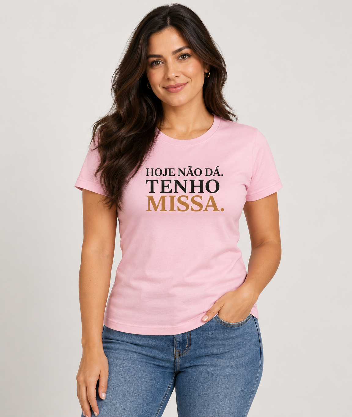 Camiseta Hoje Não Dá, Tenho Missa