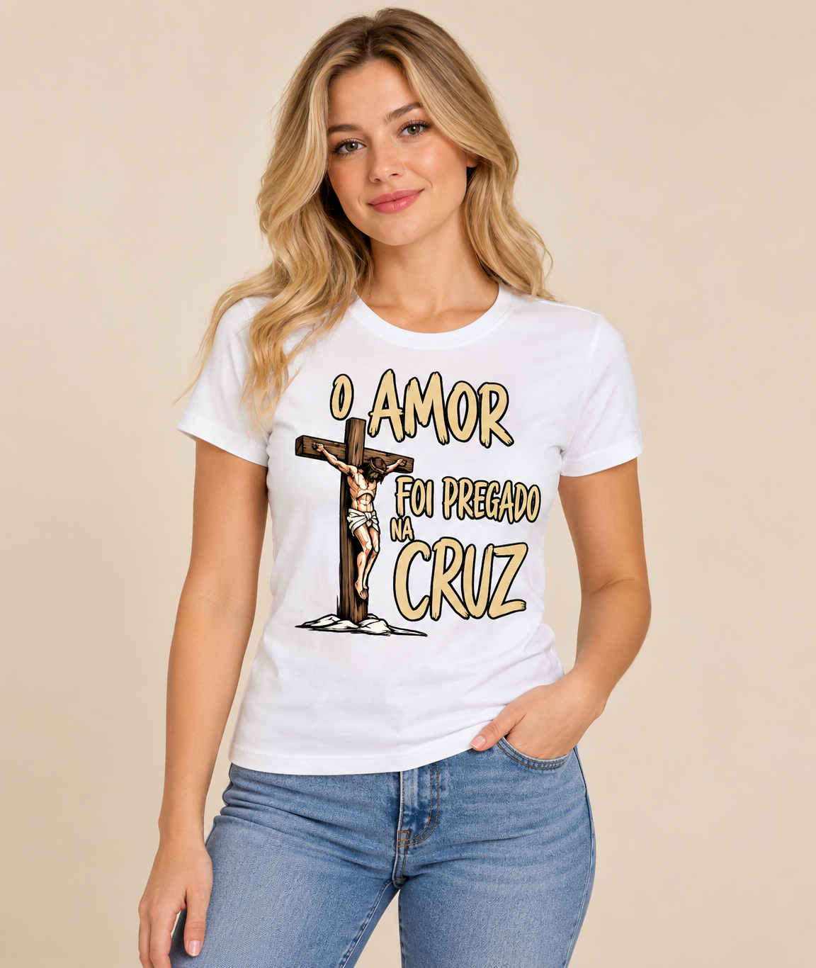 Camiseta O Amor Foi Pregado Na Cruz