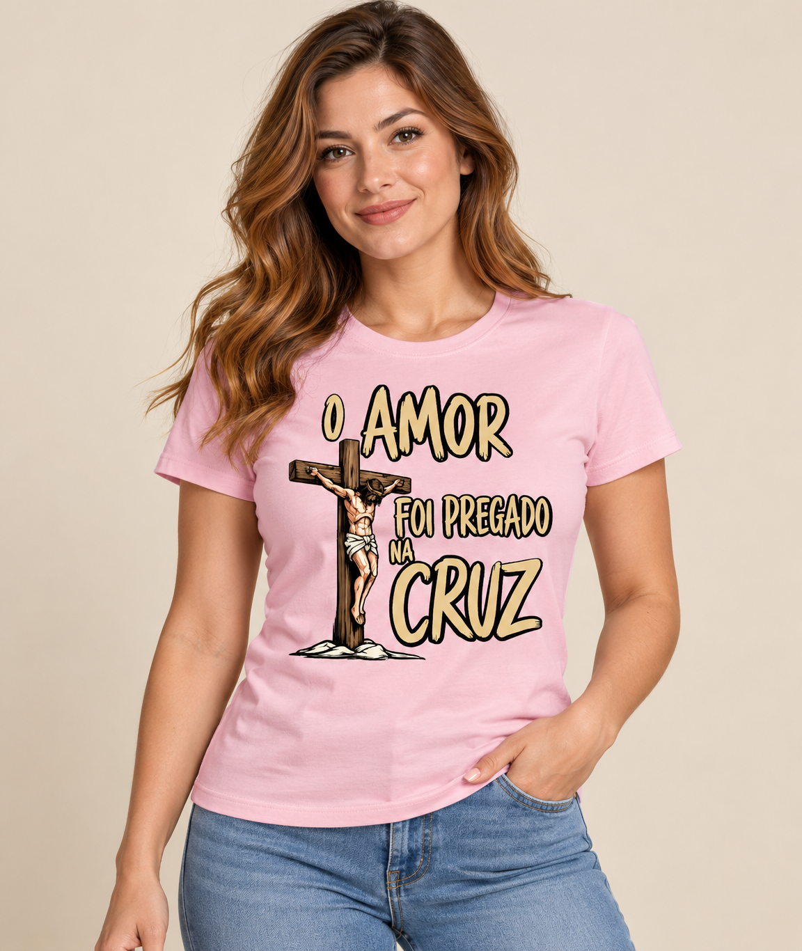 Camiseta O Amor Foi Pregado Na Cruz